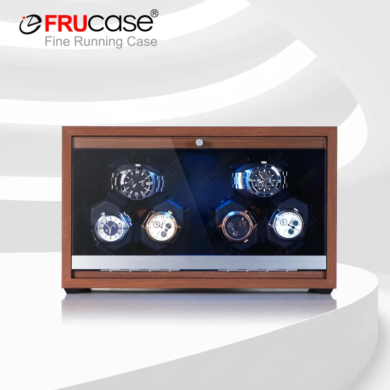 FRUCASE 6 Watch Winder for Automatic Watches Watches Box Jewelry Watch Display Collector Storage With LED