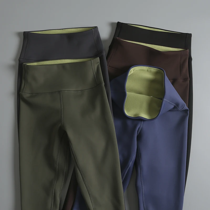 

Флисовые теплые брюки для фитнеса для женщин, быстросохнущие эластичные брюки для бега с высокой талией, брюки Барби, узкие эластичные брюки для йоги, осень