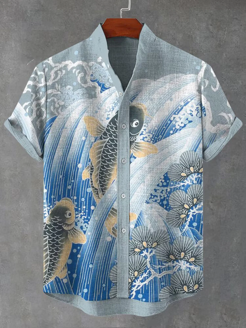 2026 Men's New Soft Short Sleeve Shirt Blue Ocean Octopus 3D Printed Shirt outdoor leisure Festival Carnival Top Gift for Men