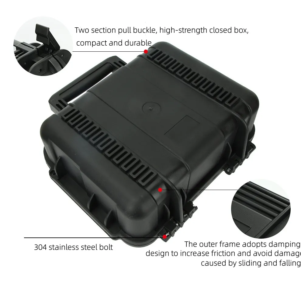 Plastic Tooling Box Sealed Equipment Waterproof Instrument Case Small Collectible Storage Hard Case Outdoor Portable Toolbox