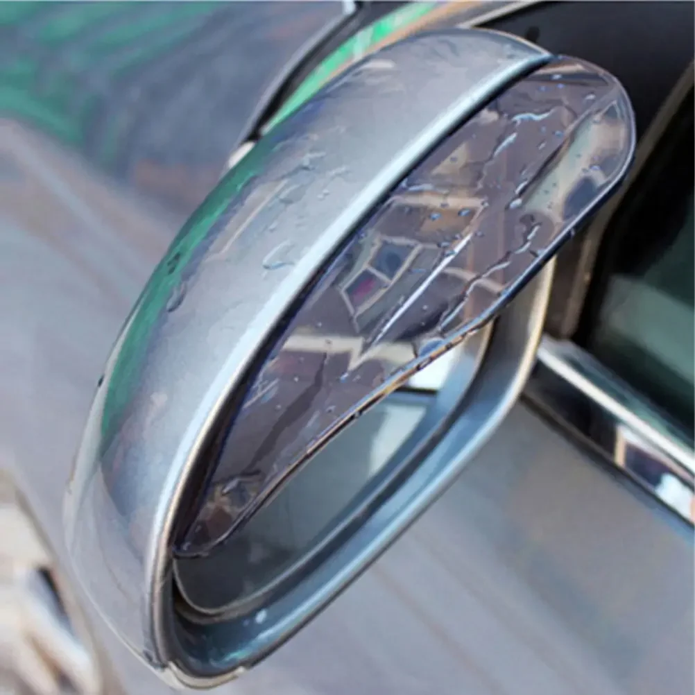 2pcs/Set Universal Flexible PVC Rearview Mirror Rain Shade  Car Back Mirror Eyebrow Rain Cover Car Acc Rainproof Blades