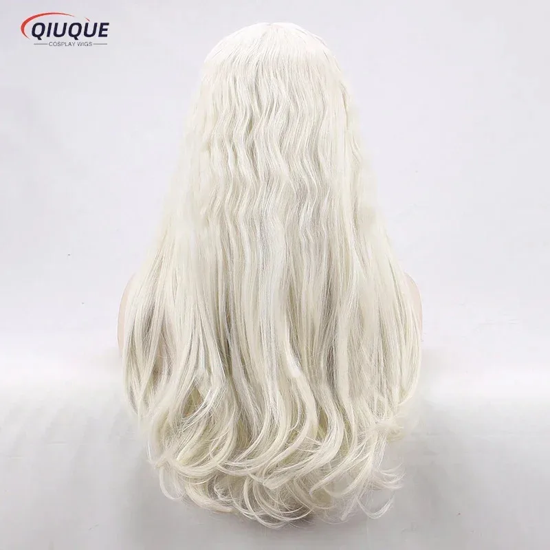 Anime Dumbledore Cosplay Wig Halloween Mens Gandalf Long Blond With Beard Heat Resistant Synthetic Hair Party Wigs   Wig Cap