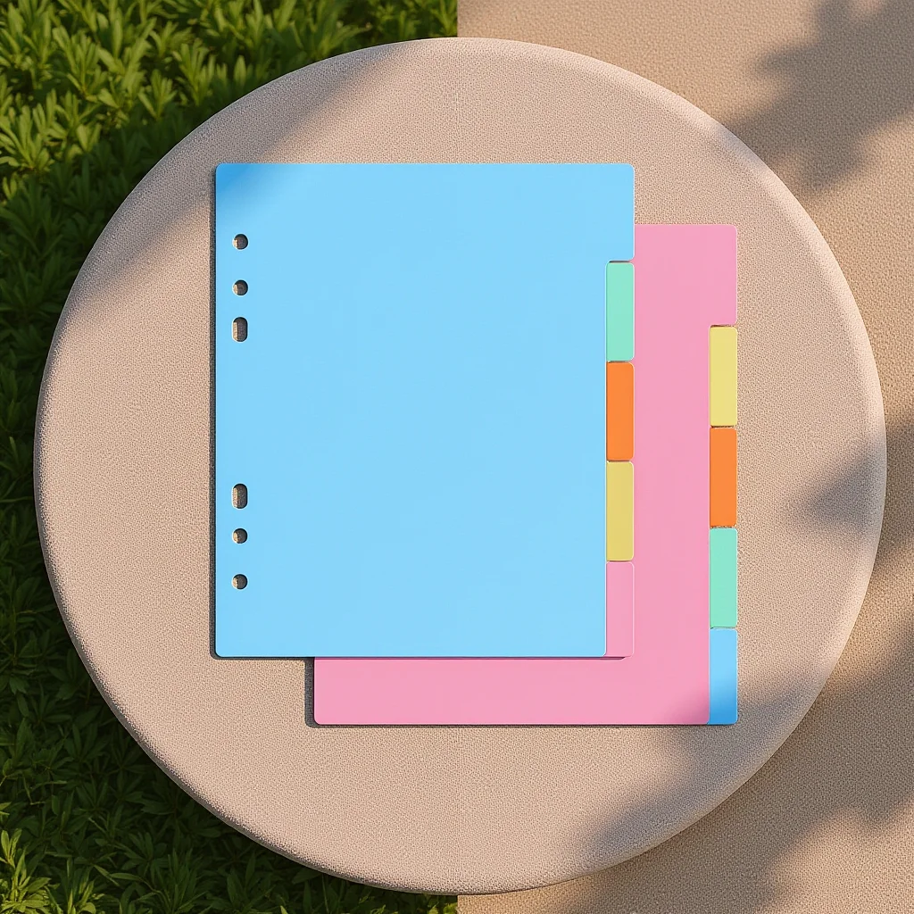 

10Pcs Plastic Index Binder Dividers Tab Separators Colorful Translucent for A5 Notebook Planner Classroom Office Study