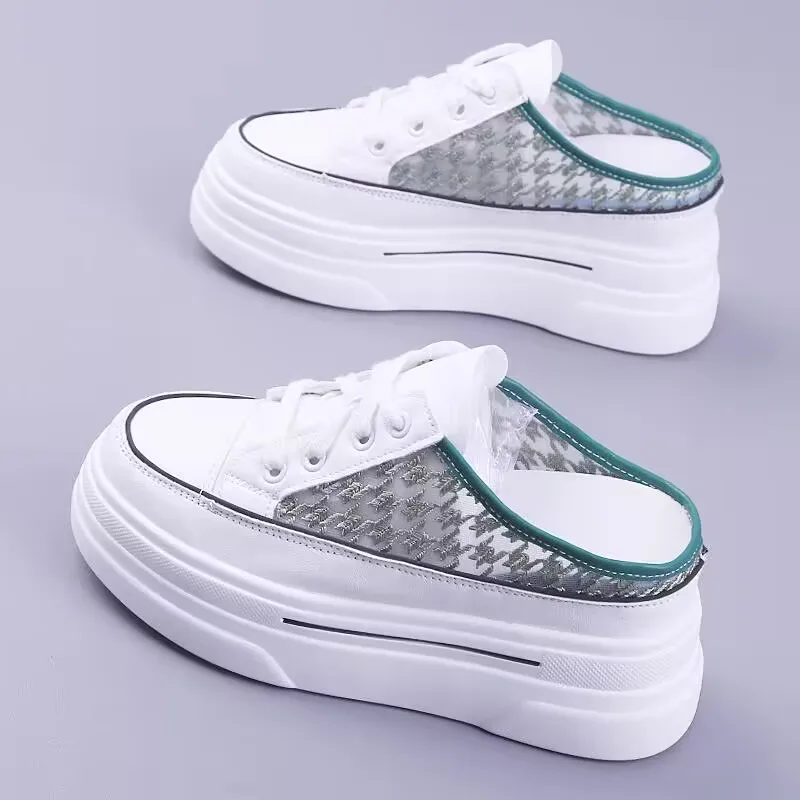 Vrouwen Casual Sneakers Schoenen Sport Mode Lengte Toenemende Vrouw 2023 Ademende Air Mesh Swing Sleehakken Sneakers Vrouwen Schoenen