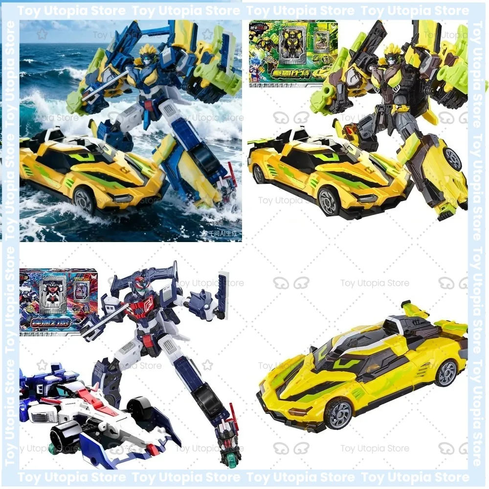 Novo Robô Transformador 3 em 1 Cardbot SPARKBIT 2025: Figura de Ação que Vira Carro, Brinquedo de Transformação de Cartão para Meninos