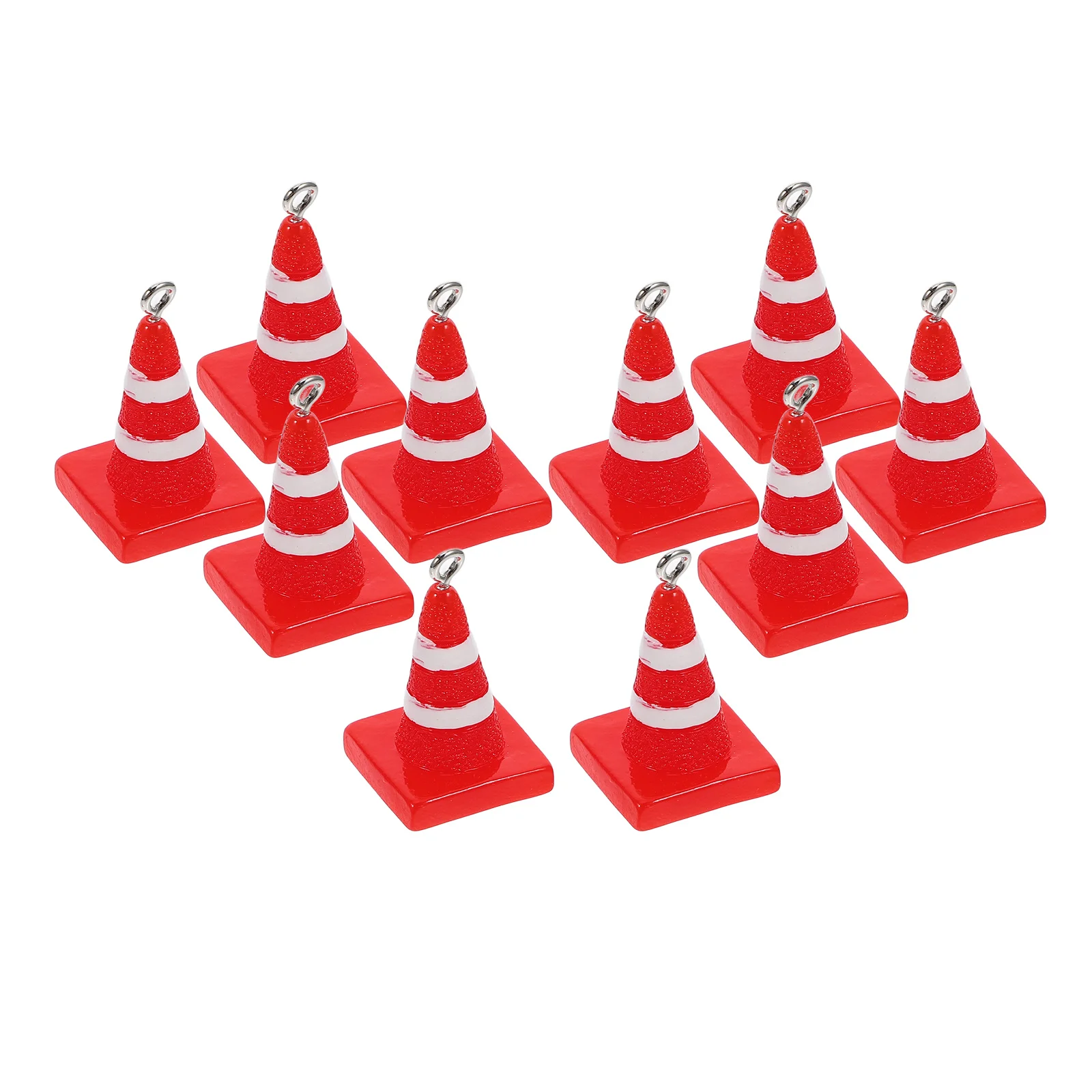 

10 шт., подвески из смолы, мини-дорожные конусы, 3D строительные дорожные знаки, изготовление ювелирных изделий своими руками, принадлежности для рукоделия, крошечные баррикады, декор