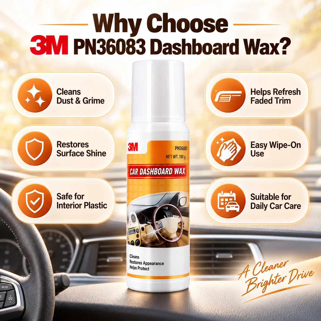 3M PN36083 Dashboard Wax Car I - Trim Restorer Plastic 评论和价格