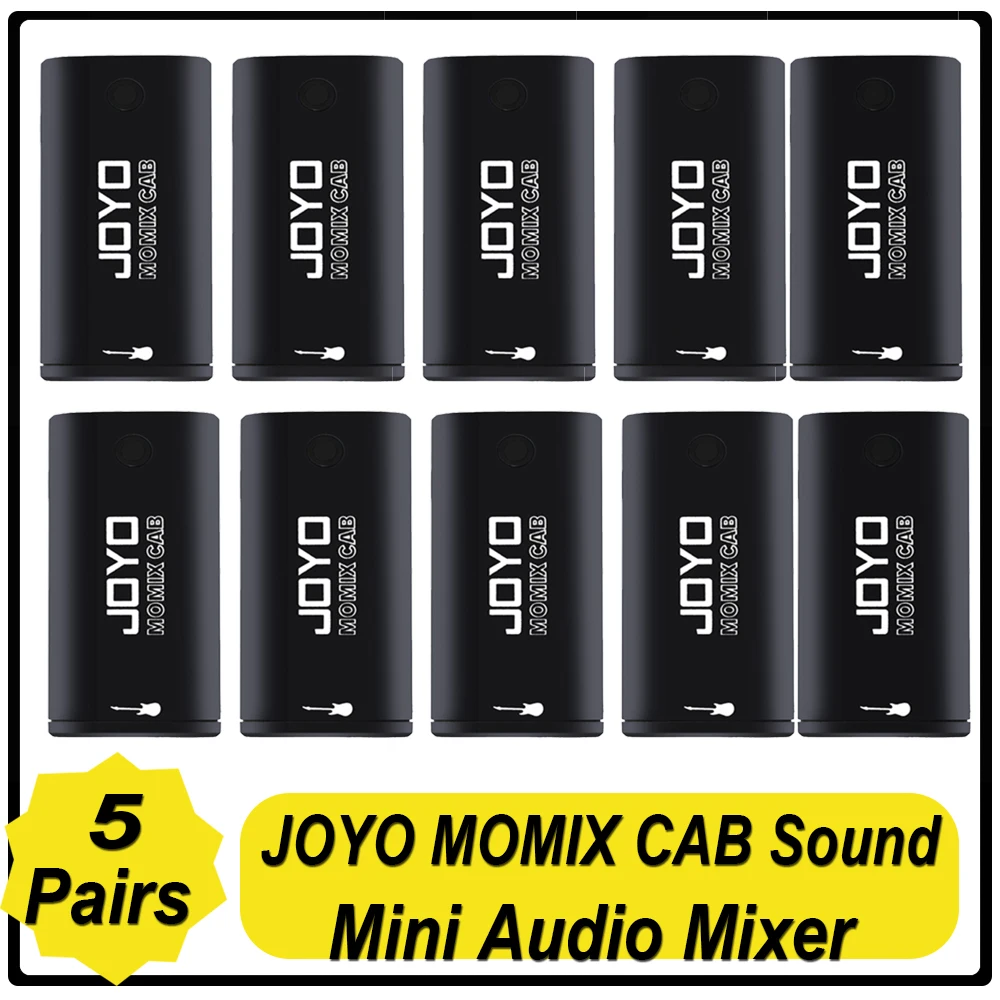 JOYO MOMIX CAB Portable Pocket USB Sound Card for Guitar Headphone Recording Live Streaming Plug & Play Mini Audio Mixer 5 Pairs