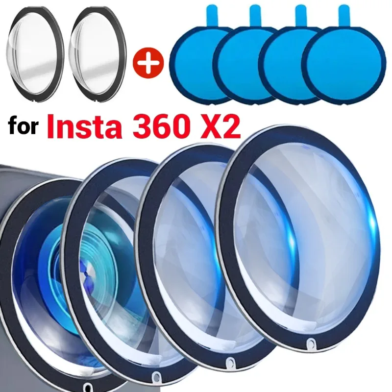 9in1 for Insta360 One X2 Lens Film Guard PC Camera Protective Cover Front Back Sticky Action Camera Protectors for Insta 360 X2