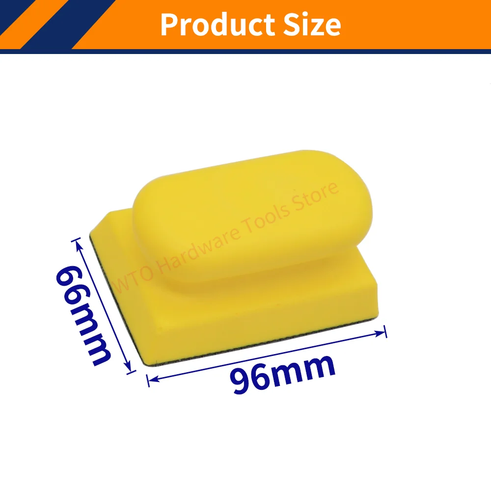 1PC 66 x 96mm Hook and Loop Sanding Block, PU Foam Sanding Pads Hand Grinding Block for Car Beauty Furniture Restoration