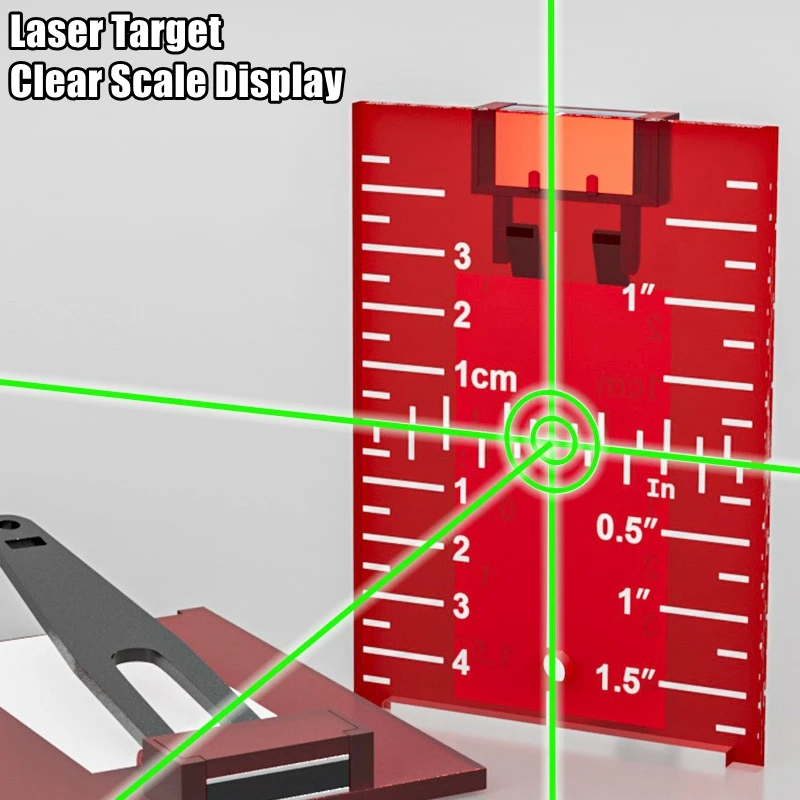 Мишеньная доска для лазерного уровня, красный/зеленый линейный луч, дистанционная пластина, дюйм/см, доска для выравнивания, инструмент, висит на стене и пол