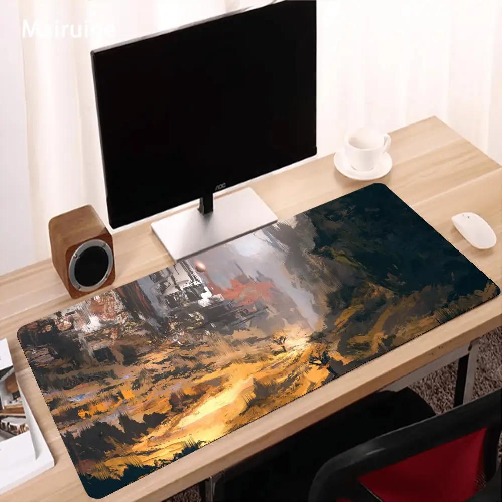 Fantasy City Child Lake Landscape Speed Mouse Pads Gaming Mats Desk Accessories Playmat Mouse Mat