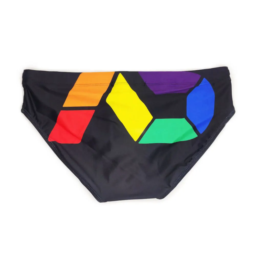 الرجال جديد شريط ملون سلسلة مثلث سراويل السباحة أزياء قريبة بركة عطلة الشاطئ الترفيه UXH069 #3