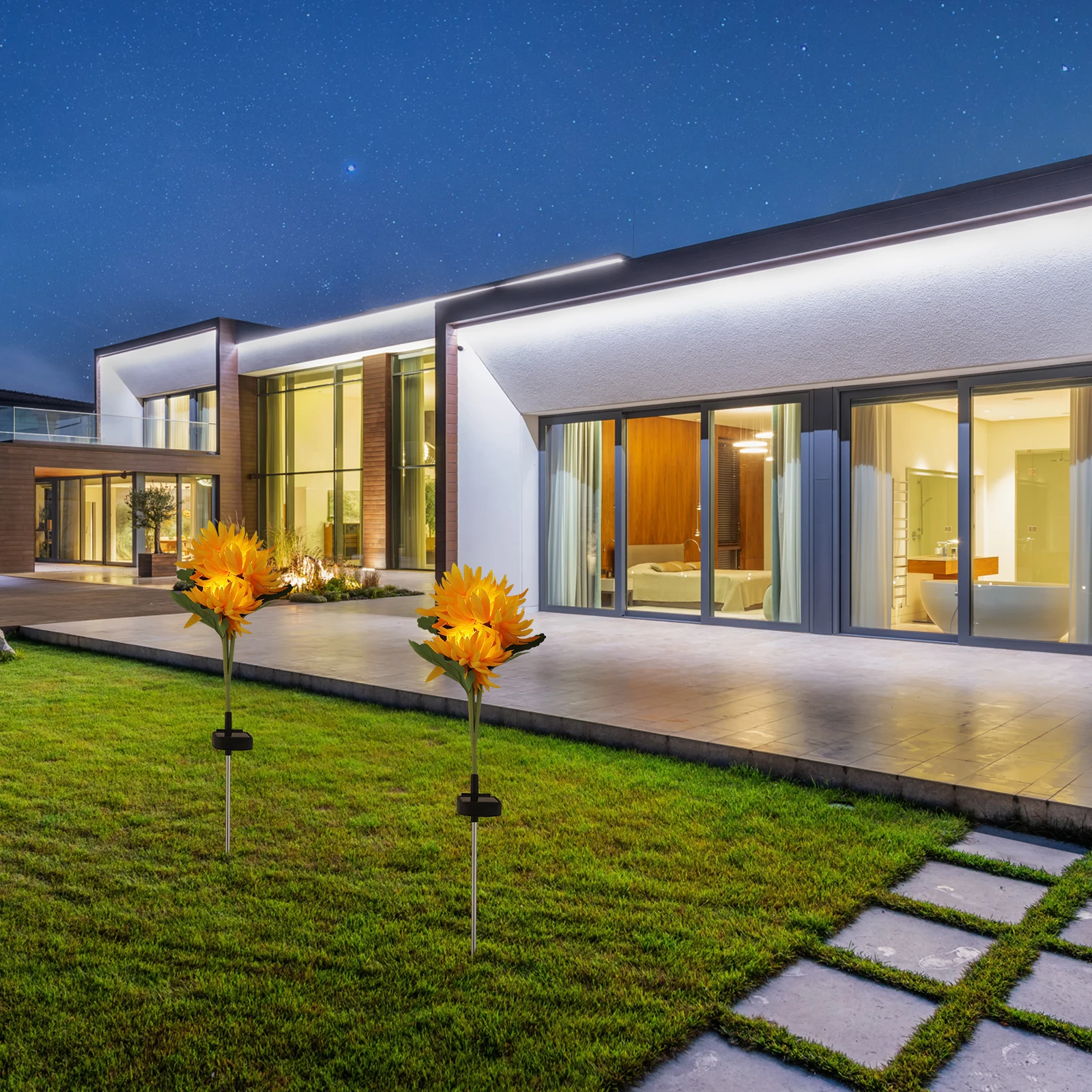 

1Pcs Solar Light Garden Decoration Chrysanthemum Light Colorful Outdoor LED Solar Energy Landscape Light