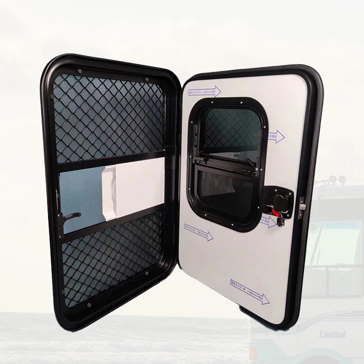 

620*1250mm RV Camping Aluminum Alloy Teardrop Trailer Door with Lifting Window