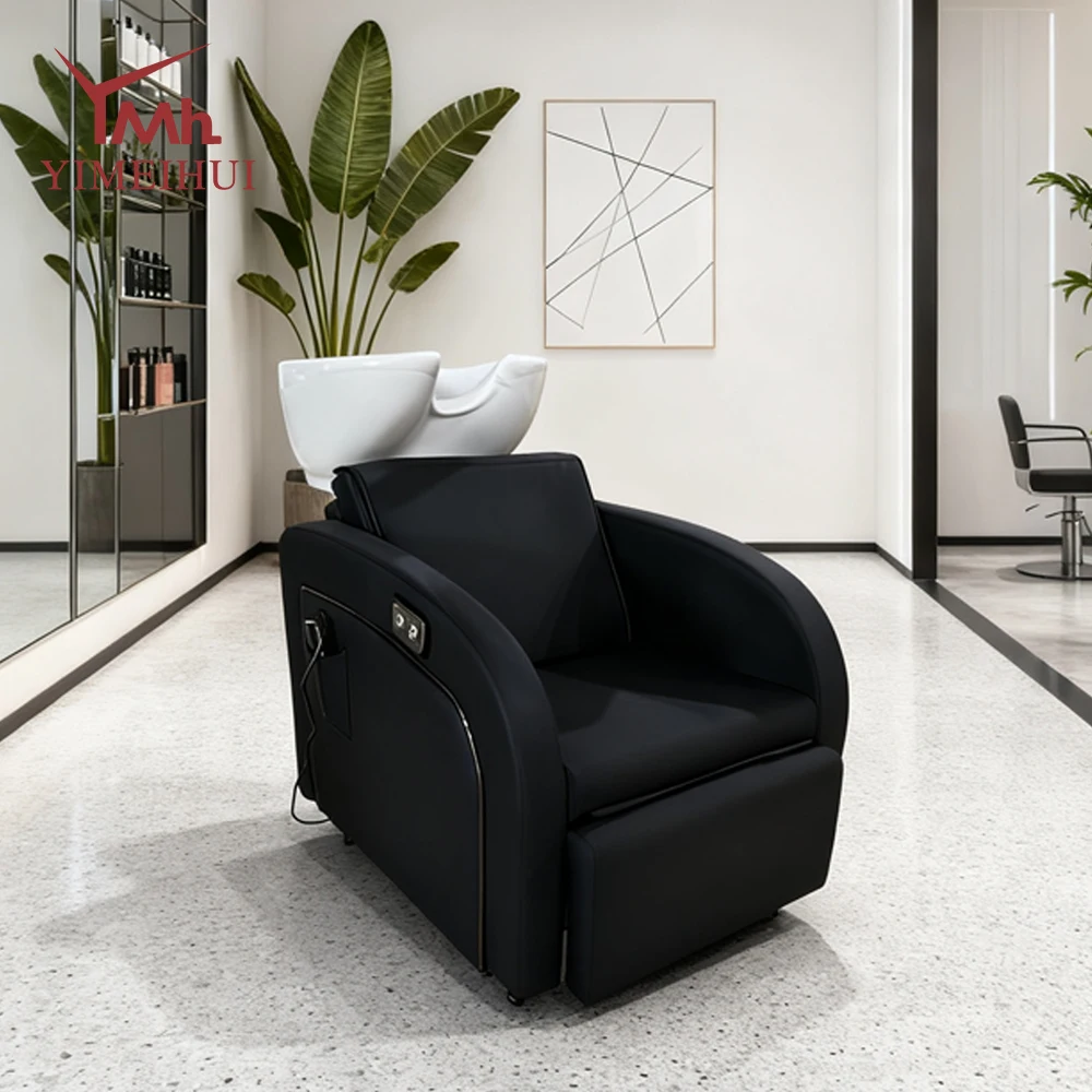 

Hair Salon Backwash Washing Chair Massage Shampoo Bowl Bed Chair With Electric Leg-Rest