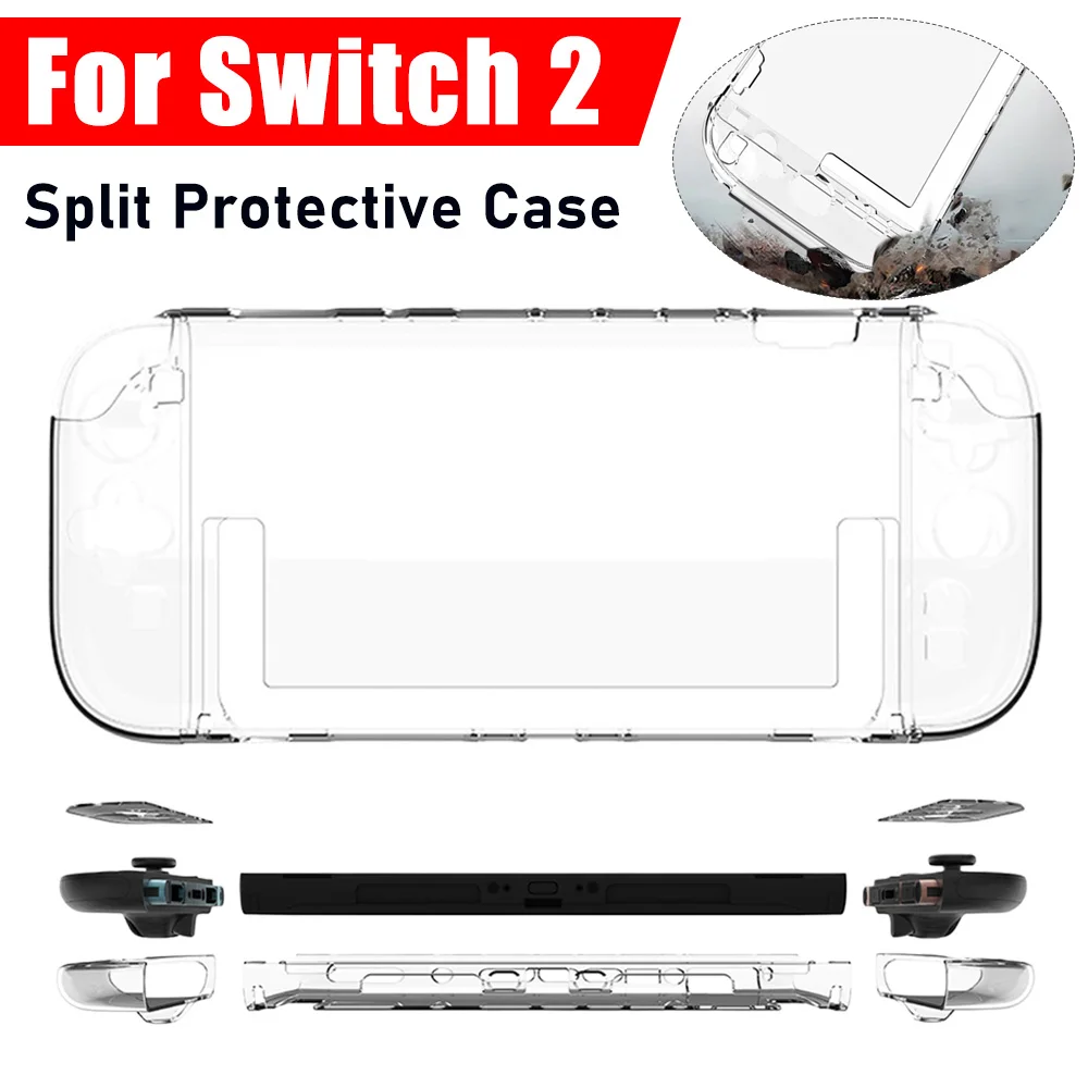 

Защитный чехол для Nintendo Switch 2, съемный, ударопрочный, прозрачный, для игровой консоли, аксессуар для игр