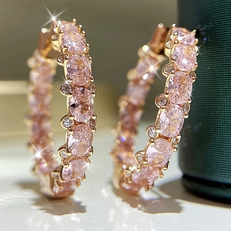 

Серьги-кольца с квадратными кубическими циркониями в стиле принцесс, роскошные модные серьги-кольца для женщин, универсальные женские украшения, подарки