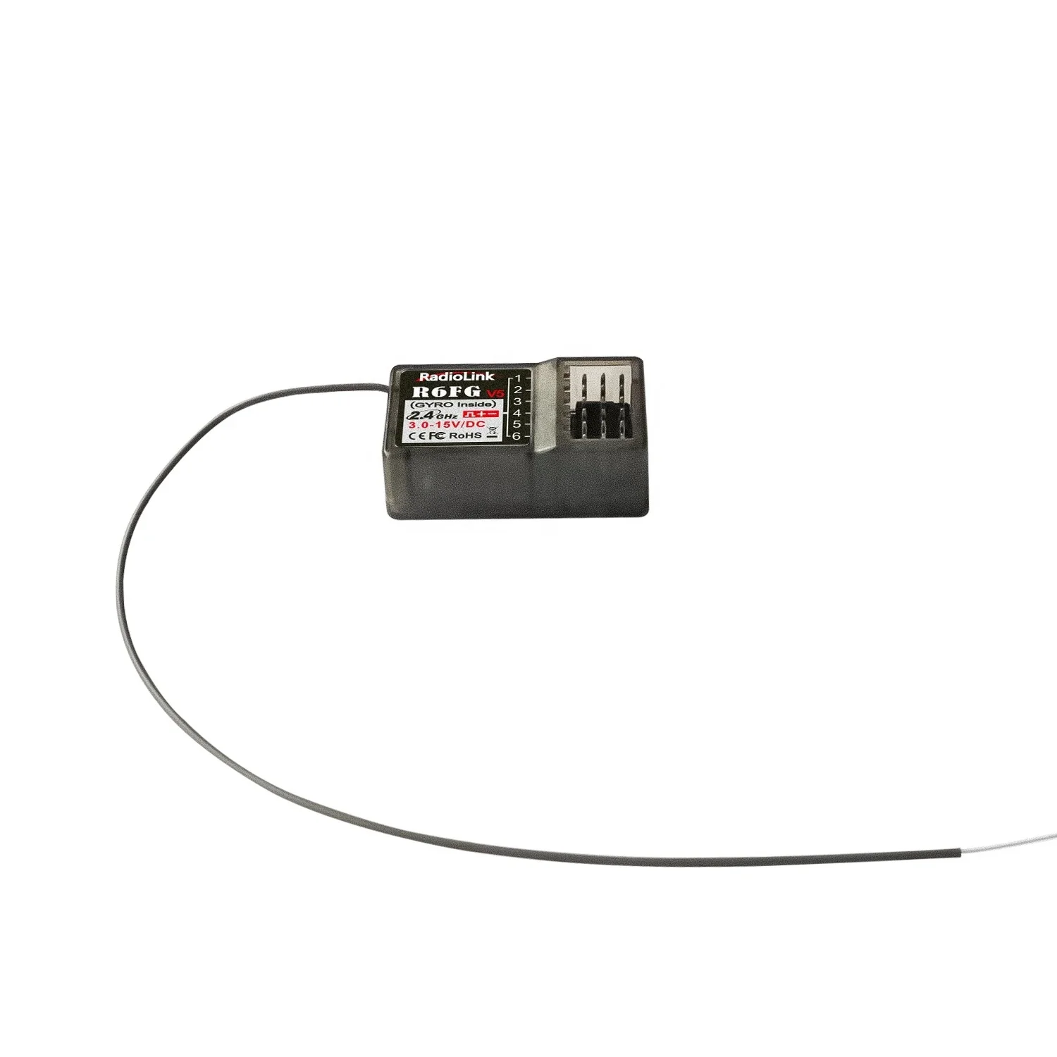 RadioLink R6FG V5 6-kanałowy odbiornik z żyroskopem, kompatybilny z zdalnym sterowaniem RC, do samochodów/łodzi, do części samolotów RC, nadajniki