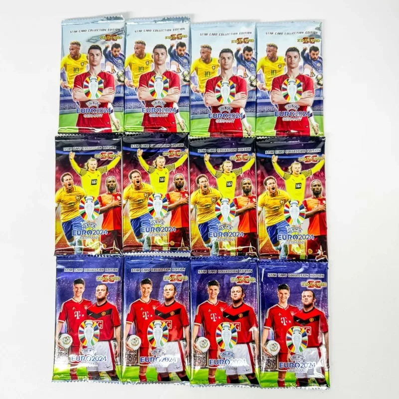 Brilhando Football Star Cartões para Fãs, Futebol Trading Card, coleção TCG, Football Star Cards, Limited TCG, Fãs, 288PCs, 2024