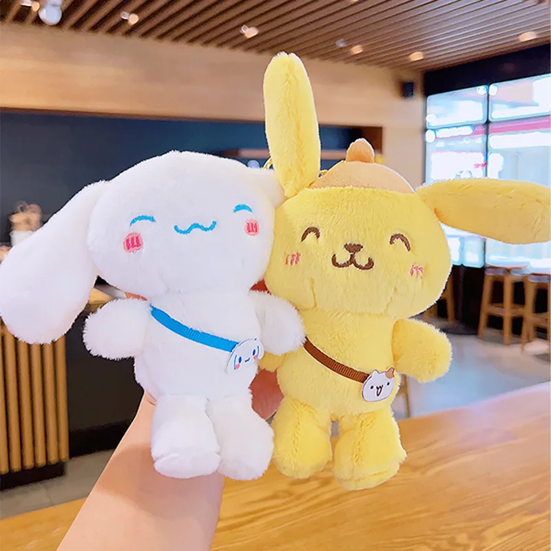 16cm Plush Sanrio Cinnamoroll Cute Doll Couple Keychain Pendant Grasping Stuffed Animal Doll Bag Pendant Gifts