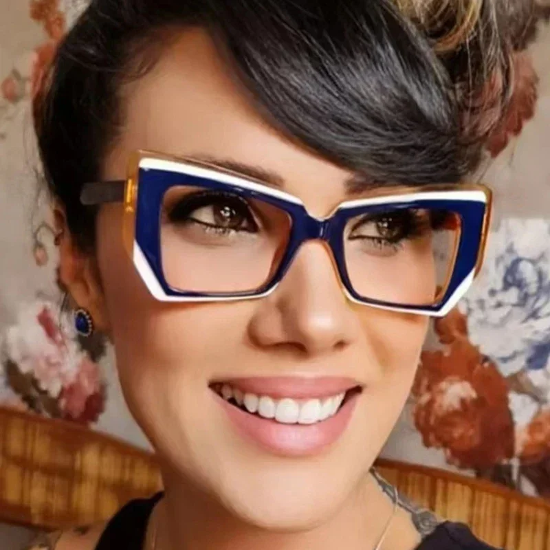 TR90 Ins Popular Fashion Polygon Cat Eye Glasses Frame Women Luxury Designer Retro Eyeglasses for Ladies Optical