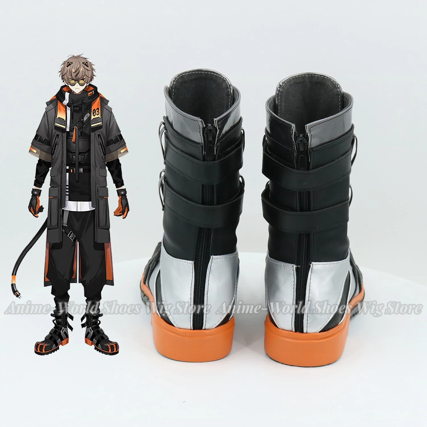 Anime VTuber Alban Knox Cosplay Stiefel Schuhe Benutzerdefinierte Größe NIJISANJI VTuber Cosplay Phantasie Party Stiefel Für Frauen Männer Cosplay Perücke