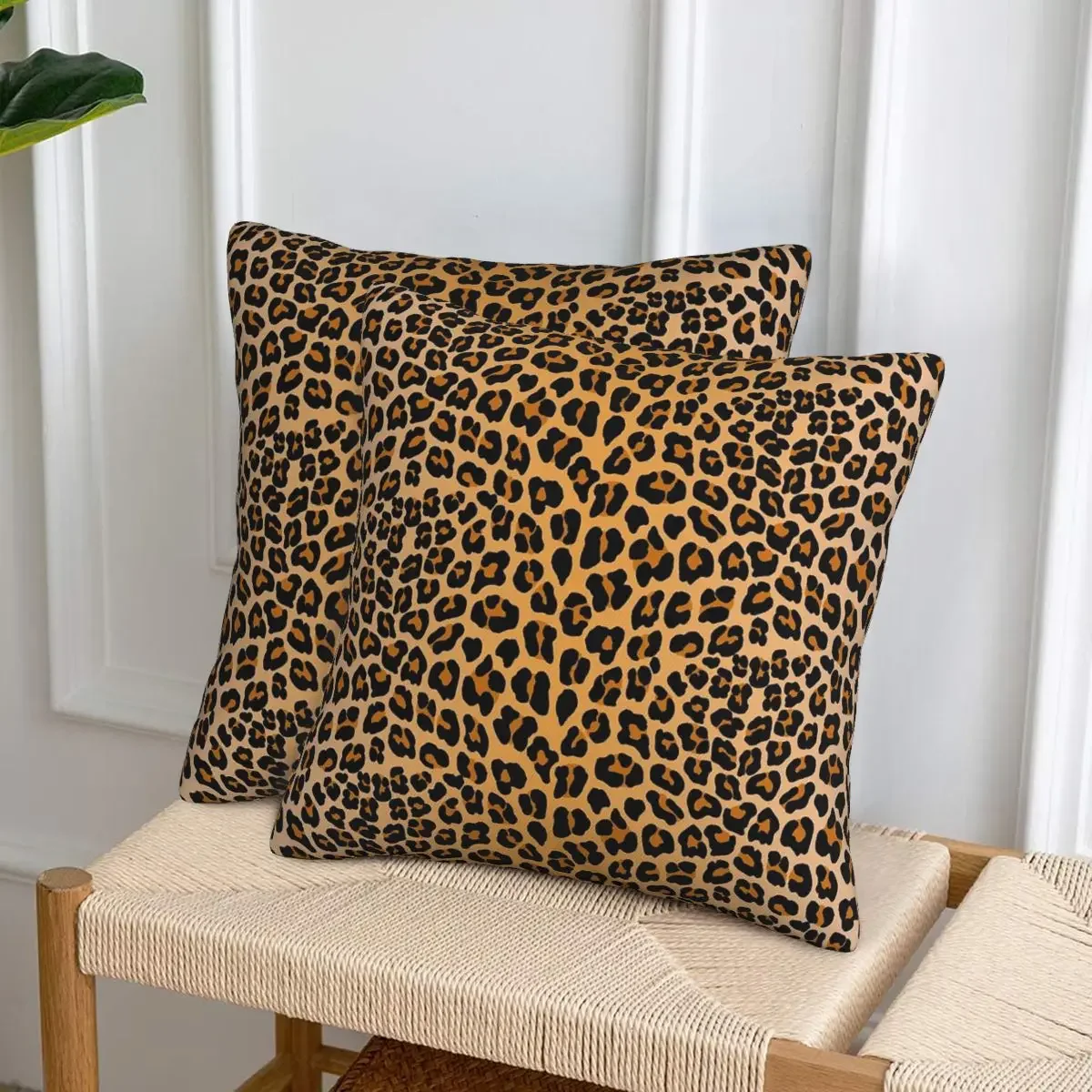 

Наволочки с леопардовым принтом, 2 шт., квадратные, декоративные, для дивана, дома, для создания уютной атмосферы