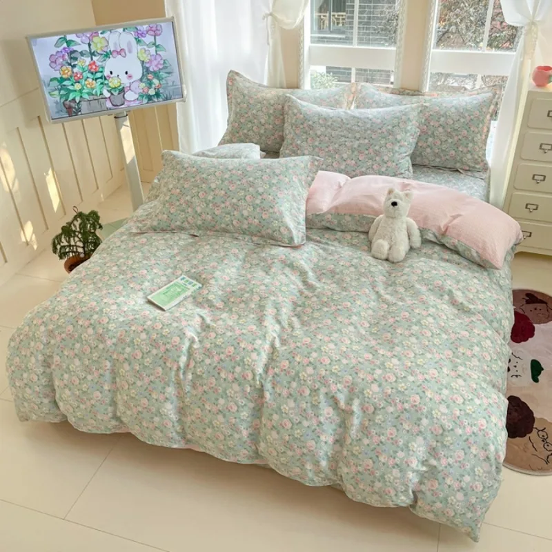 2025 new small floral print pure cotton duvet cover, single piece 100% cotton duvet cover, spring and summer single duvet cover