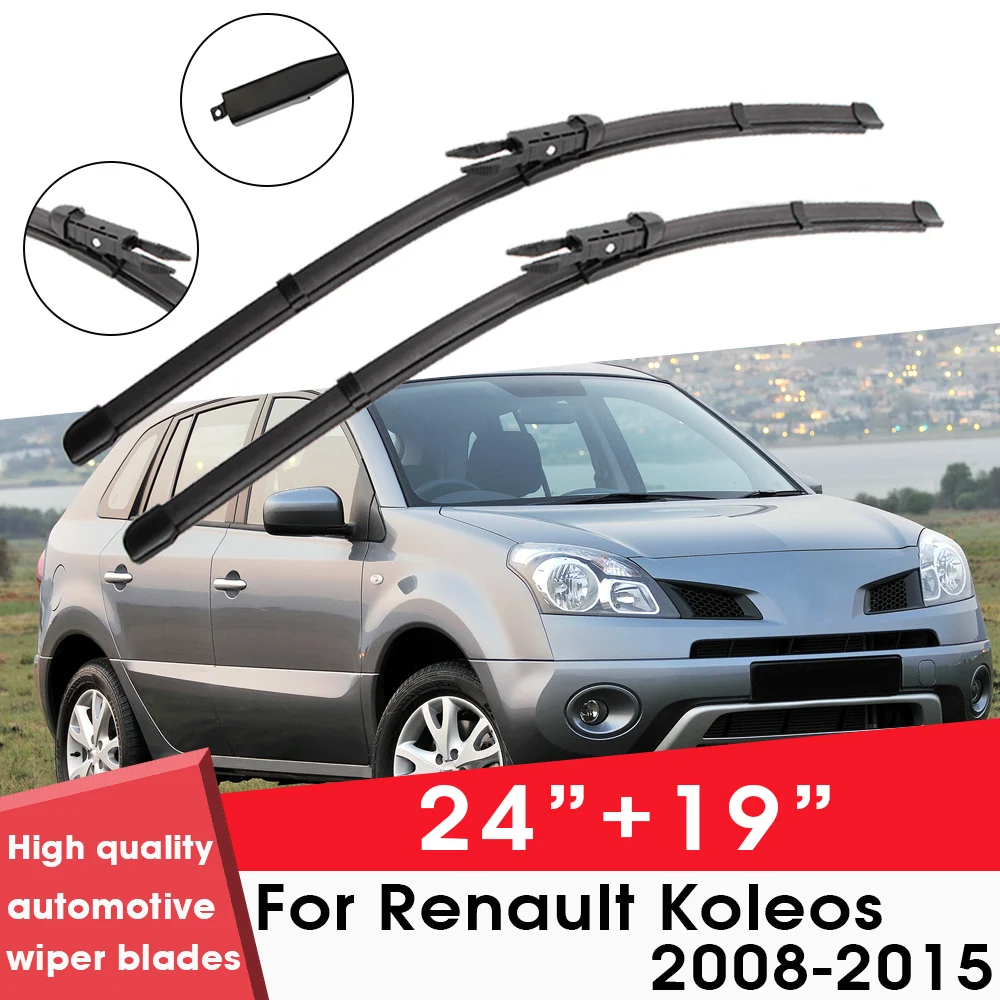 

Car Wiper Blade For Renault Koleos 2008-2015 24"+19" Windshield Windscreen Clean Naturl Rubber Cars Wipers Accessories