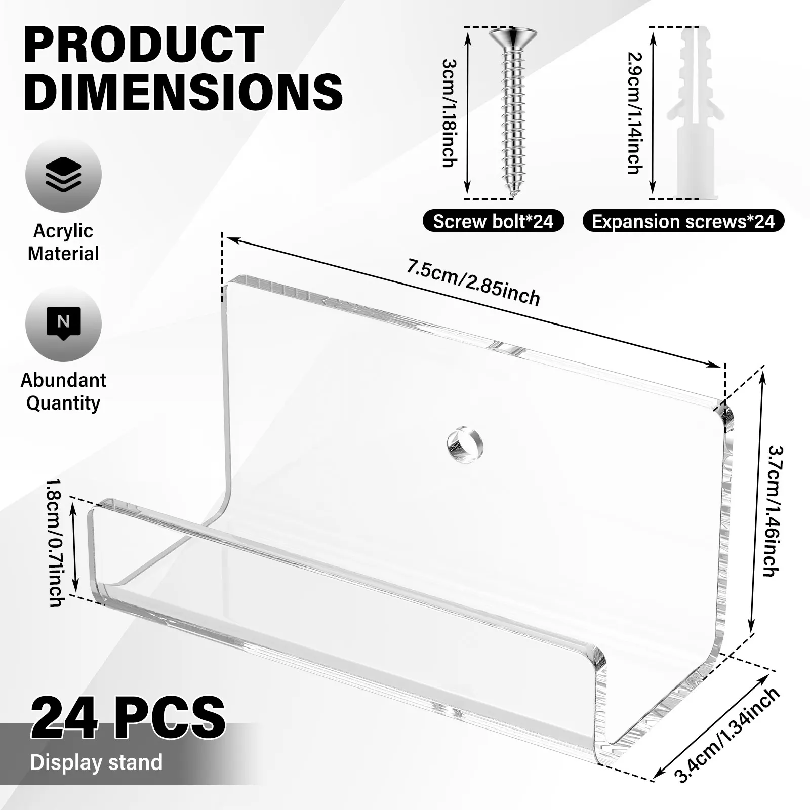 12/16/24Pcs Acrylic Record Display Stand Wall Mounted Comic Book Display Holder Transparent Floating Shelves for Home Decoration