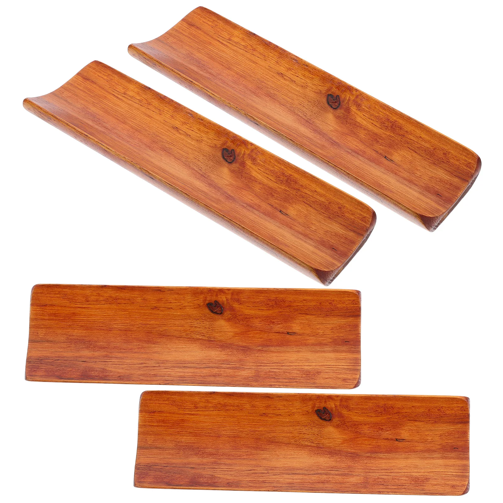 

4pcs Wooden Trays Multifunctional Sushi Napkin Holder Towel Tray Rectangular Tray For Home Restaurant Wood Spoon Rest Utensil