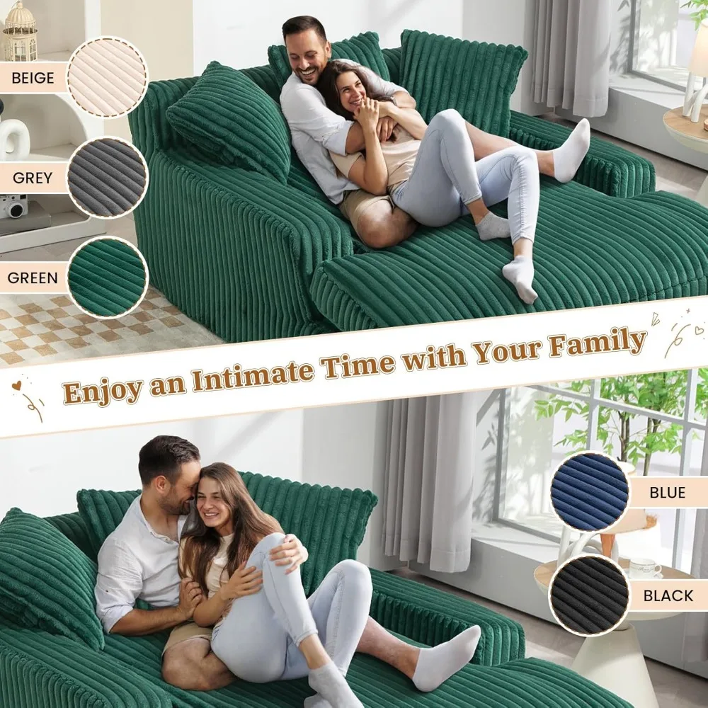 Sofá-cama moderno estofado de veludo de 52,2 polegadas com assento profundo e 3 almofadas e braços, sofá-cama para sala de estar