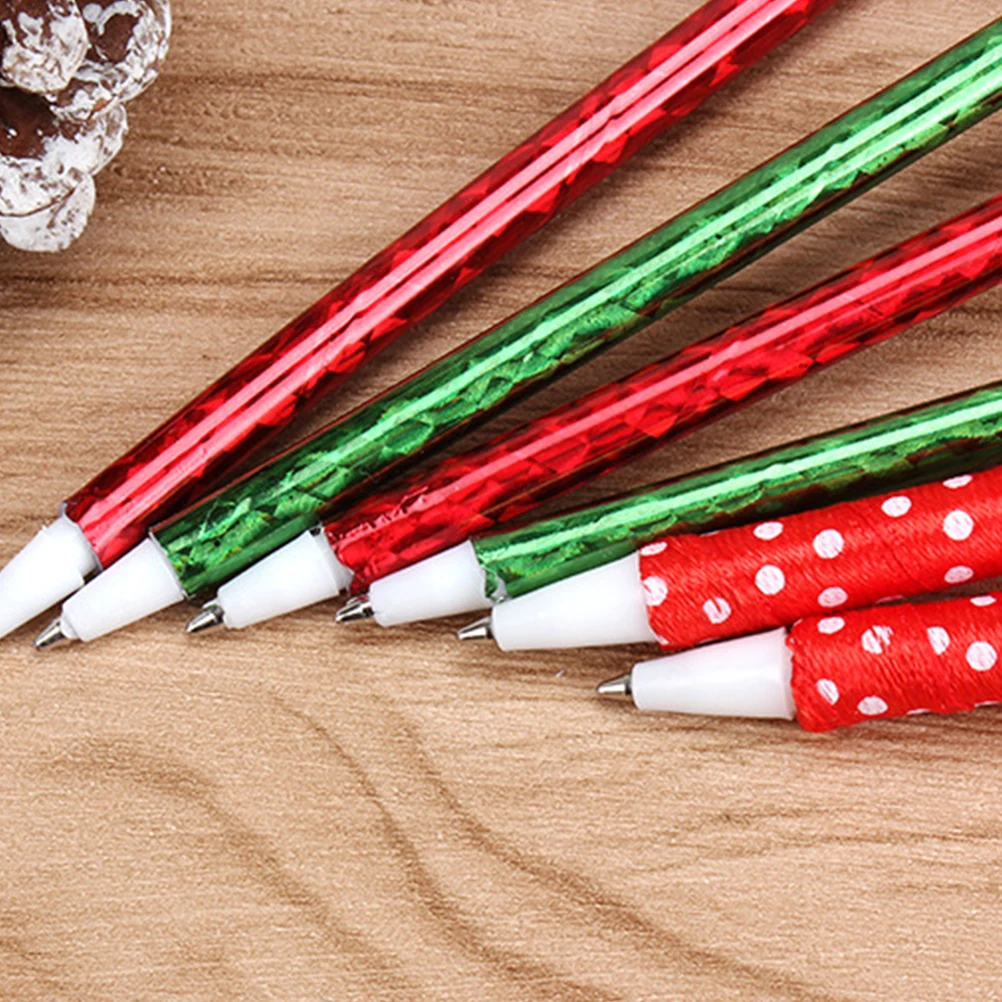 

5pcs Christmas Tree Shape Ballpoint Pens Eco-Friendly Student Kids School Supplies Writing Coloring Scrapbook Greeting
