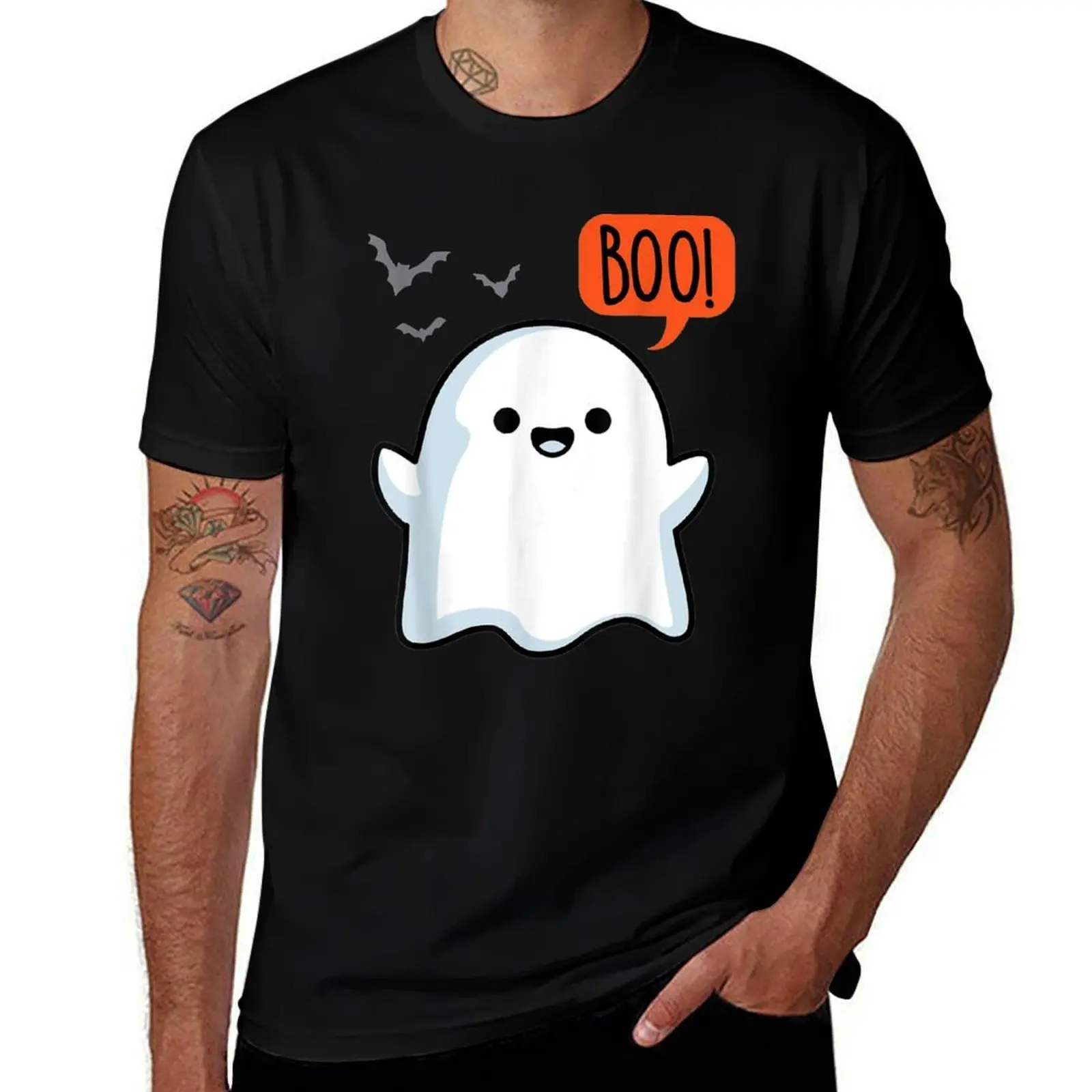

Cute Ghost Saying Boo Ghost Spooky Bats Halloween Costume T-Shirt T-Shirt clothes T-shirts oversize t shirts for men