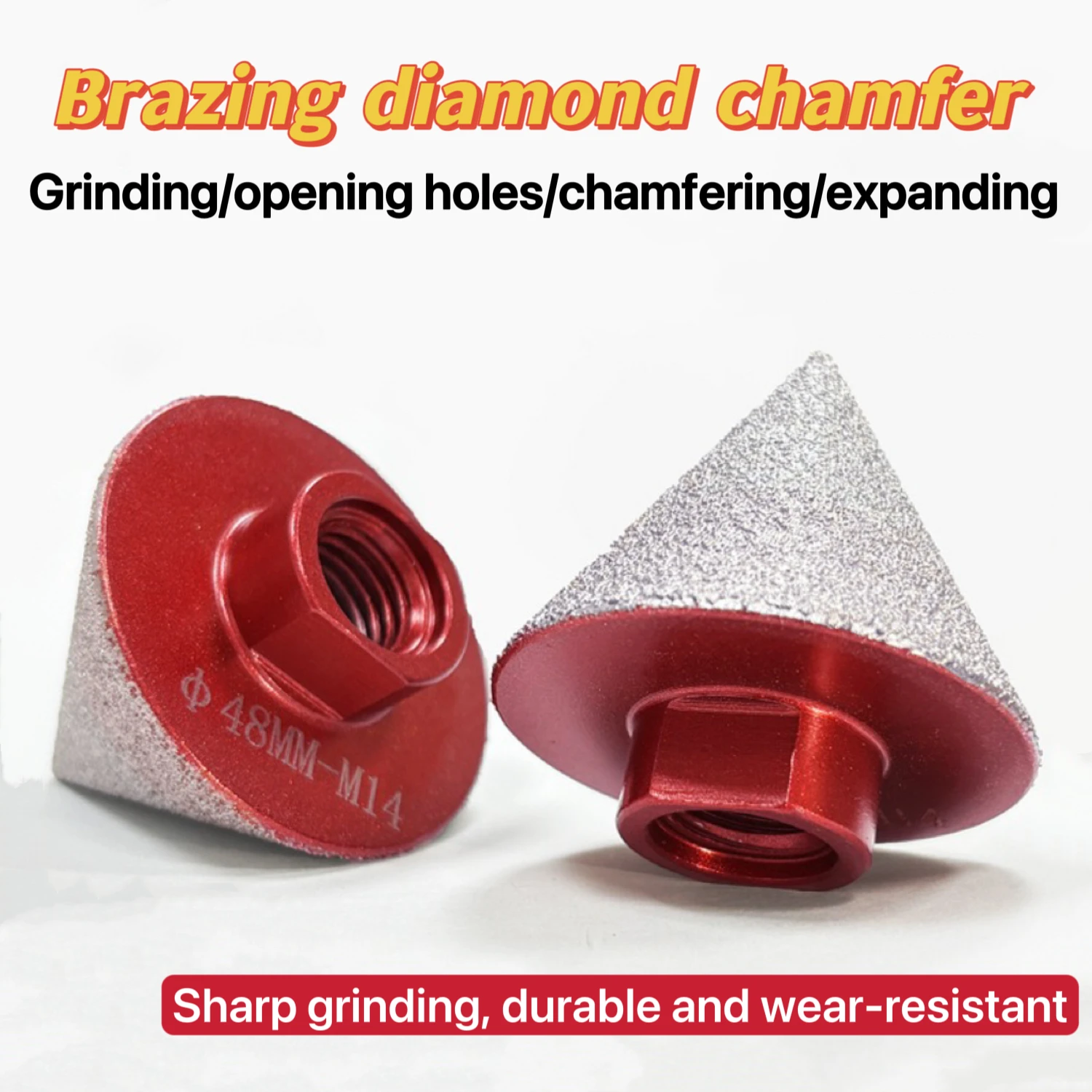 48mm - M14 Brazing Diamond Chamfer Head, Efficient Processing