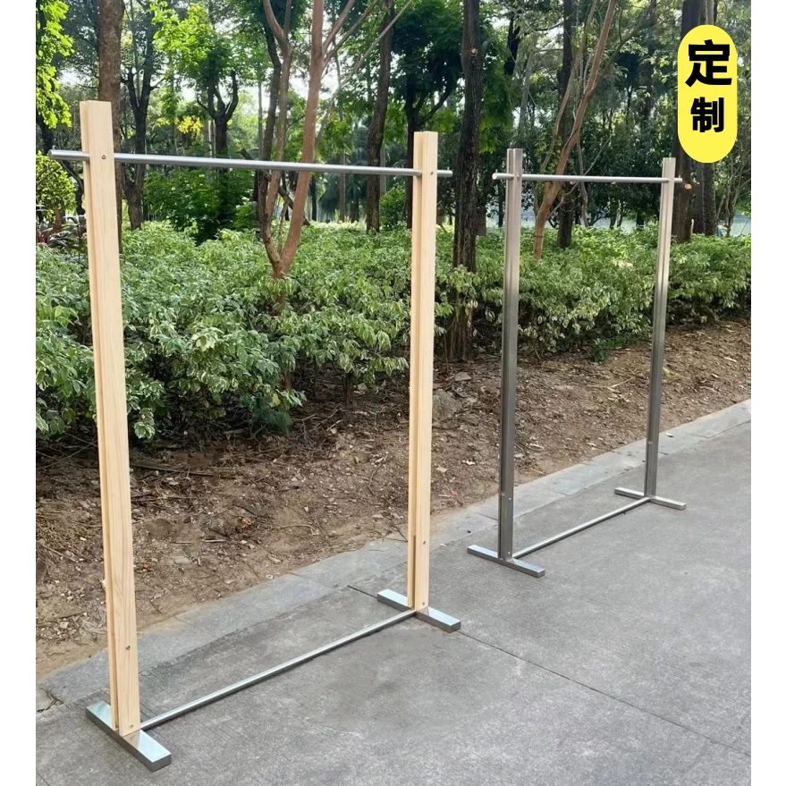 

Clothing store display rack Floor rack Stainless steel brushed display rack New