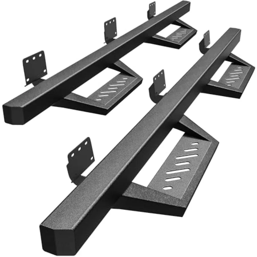 

Running Boards for 2019-2026 Ram 1500 New Body Crew Cab, Drop Down Side Steps, Black Steel Nerf Bars, Heavy-Duty Mounting