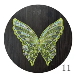 Fashion 12color butterfly lace patches for clothing sew on sequin embroidery applique butterfly parche for clothes accessories