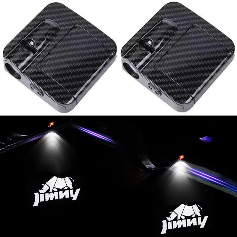 

2PCS Car Logo Door Projector Light Welcome Courtesy Ghost Shadow Lamp For Suzuki Jimny Rhinoceros Emblem JB43 JB23 JB64 JB74