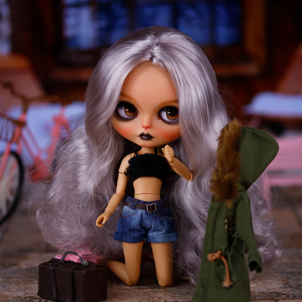 

ICY DBS Blyth Кукла Крутая Девушка Серебряные Волосы Ручная Роспись Дымчатый Глаз Черные Губы Готический Макияж 30 см Кукла Девушка Фестивальный Подарок Подарок На День Рождения