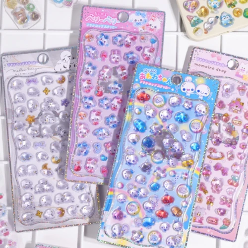 1 ud./4 Uds. Nuevos animales dulces Mini pegatinas de alivio 3D de dibujos animados Scrapbooking Diy diario lindo adhesivo de papelería