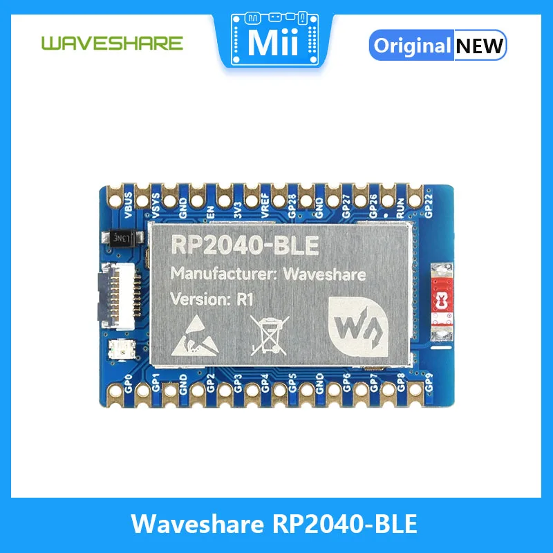 

Waveshare RP2040-BLE Development Board, Raspberry Pi Microcontroller Development Board, Based On RP2040, Supports Bluetooth 5.1