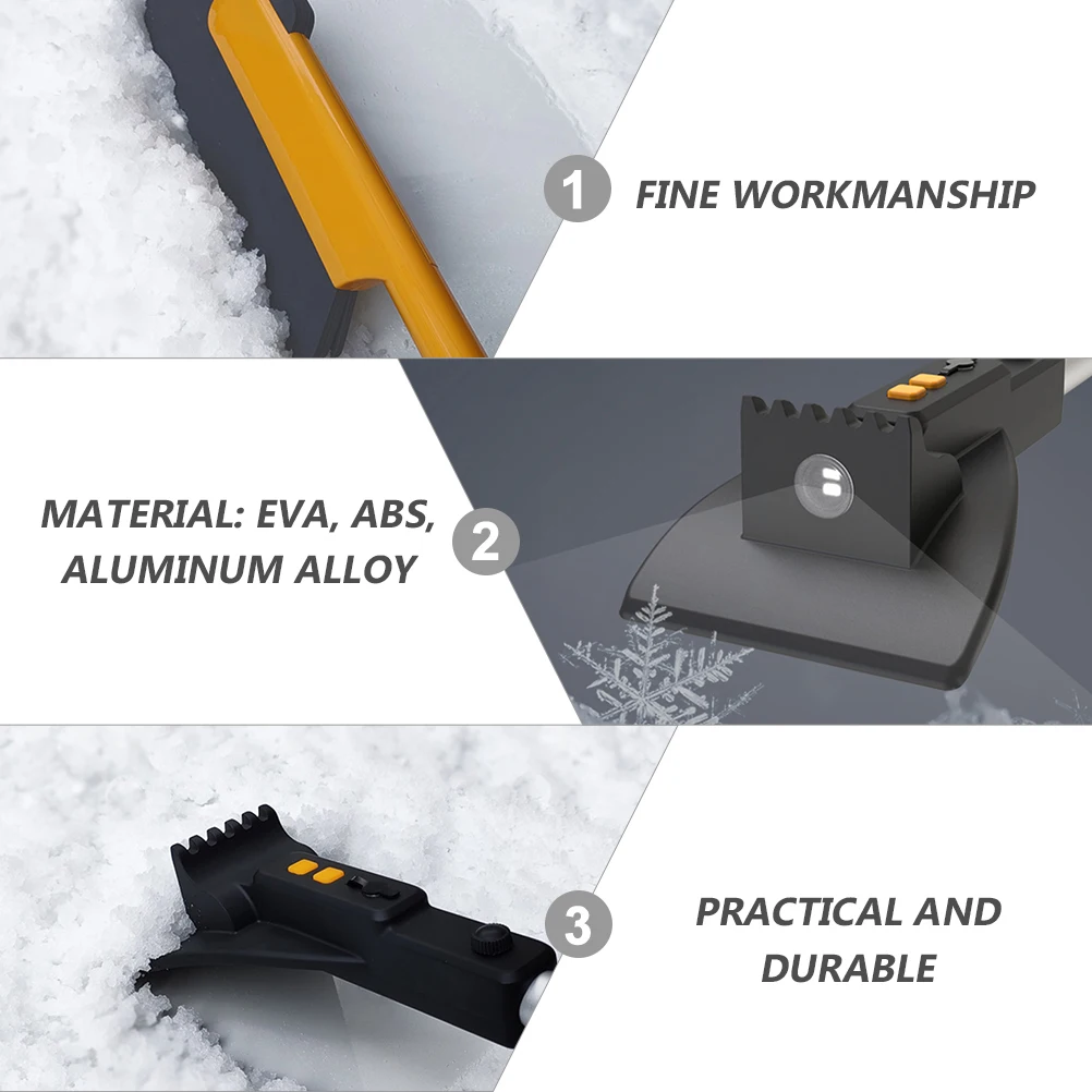 

Multipurpose Snow Remover With Led Light Eva Abs Aluminum Alloy Ice Scraper For Car Windshield Frost Removal Tool Winter Deicing
