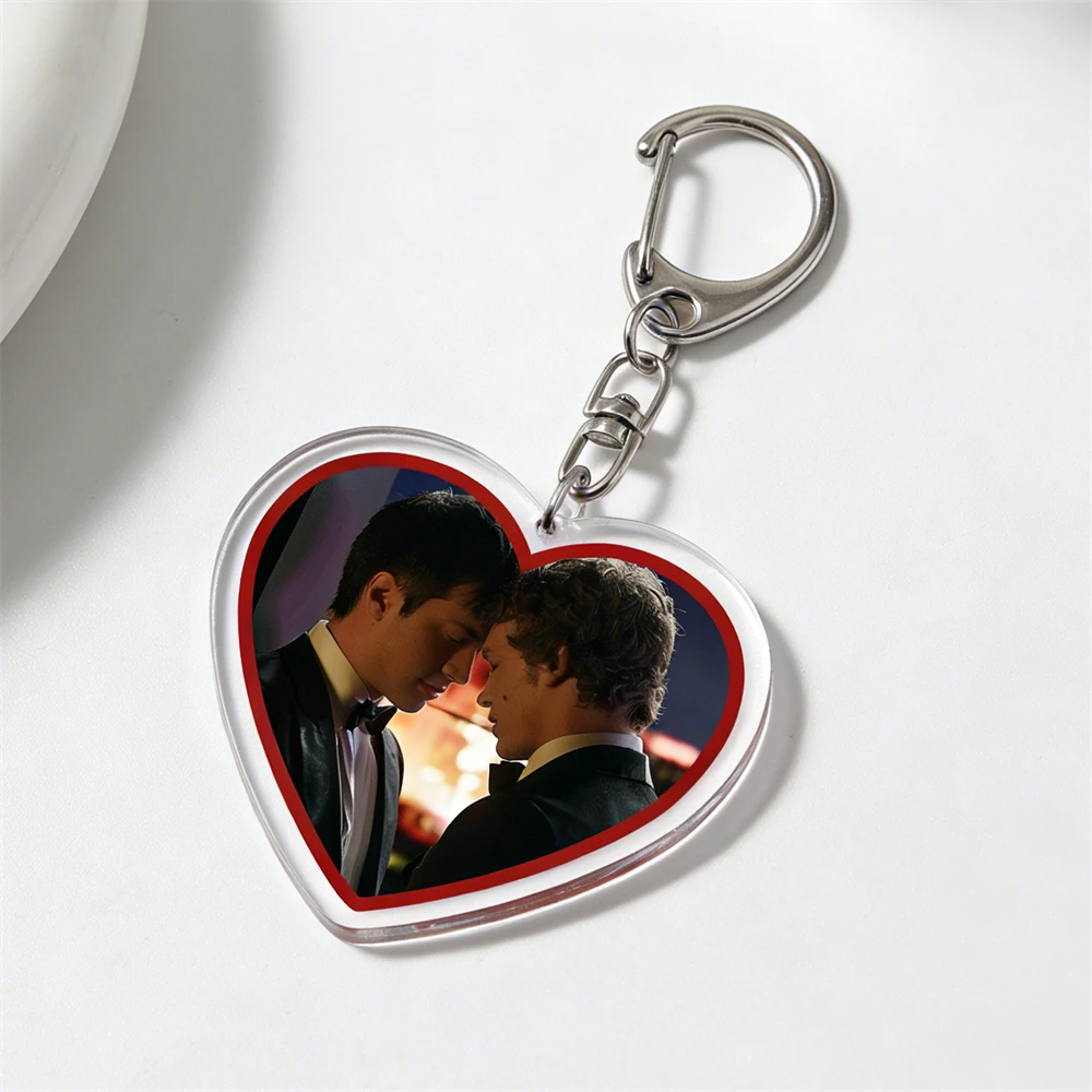 New Heated Rivalry TV Show Love Heart Keychain for Accessories Shane Hollander Ilya Rozanov Keyring Jewelry Fans Friends Gifts