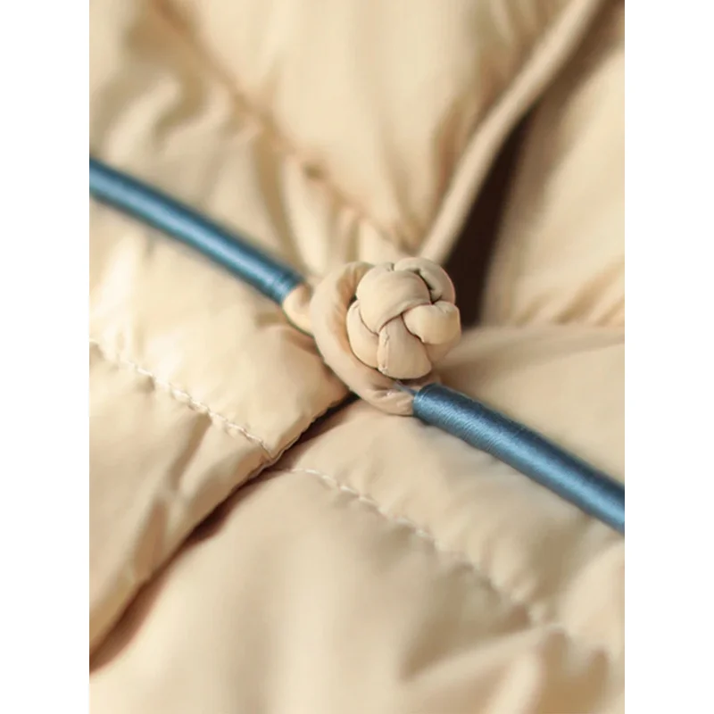 2025 New Winter Warm White Duck Down Coat Women Vintage Slim Short Jacket Female Autumn Embroidery Casual Basic Parkas Women's