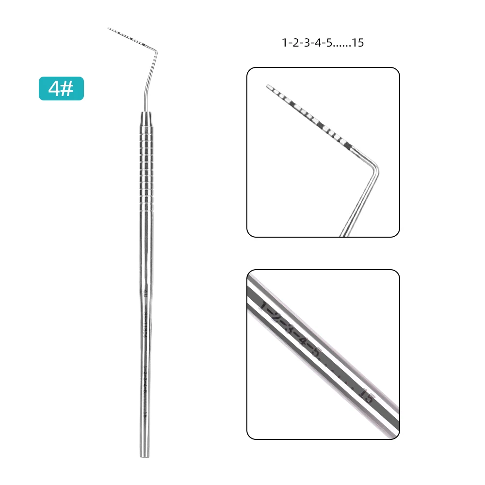 JOY DENTAL 1 Stück Zahnärztliche Graduierte Parodontalsonde aus 304 Edelstahl, Zahnärztliches Instrument, Endodontisches Equipment, Sonde 16cm mit Skala – Detail 10