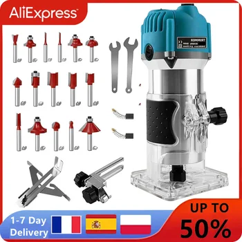 800W elektryczna frezarka do drewna elektryczny trymer do obróbki drewna frezarka do drewna elektryczne narzędzia stolarskie z frezem 6.35mm