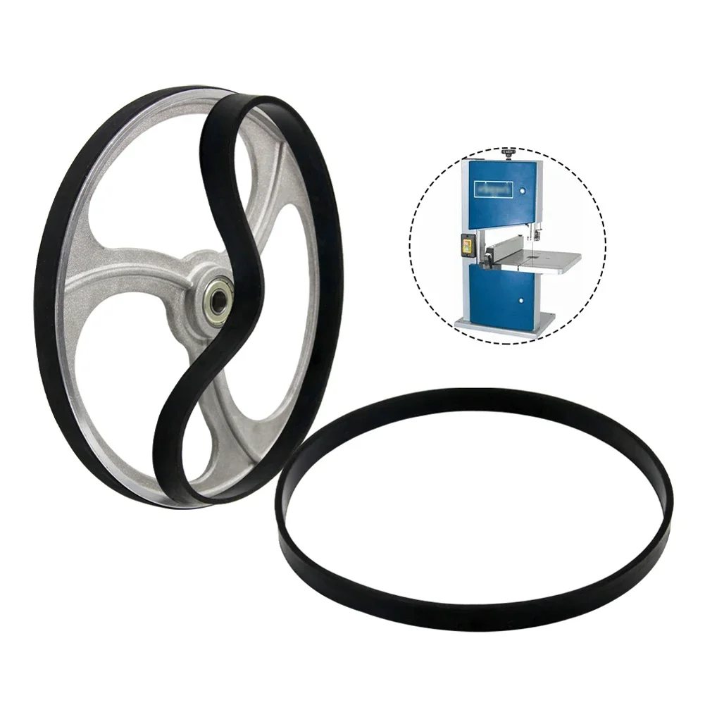 1Pc 8inch-14inch Belt Band Saw Rubber Band Band Saw Scroll Wheel Rubber Ring Woodworking Anti-skid Noise Resistance Rubber Belt