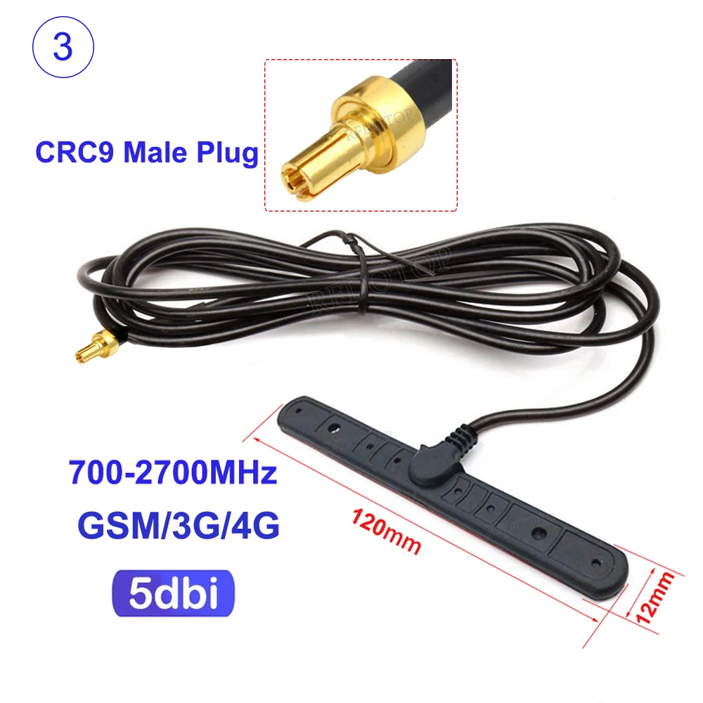 1Pcs CRC9/TS9/SMA Male Plug Straight/Right Angle Connector T Type GSM 3G 4G Antenna 700-2700MHz 5dbi Antenna Extension Cable